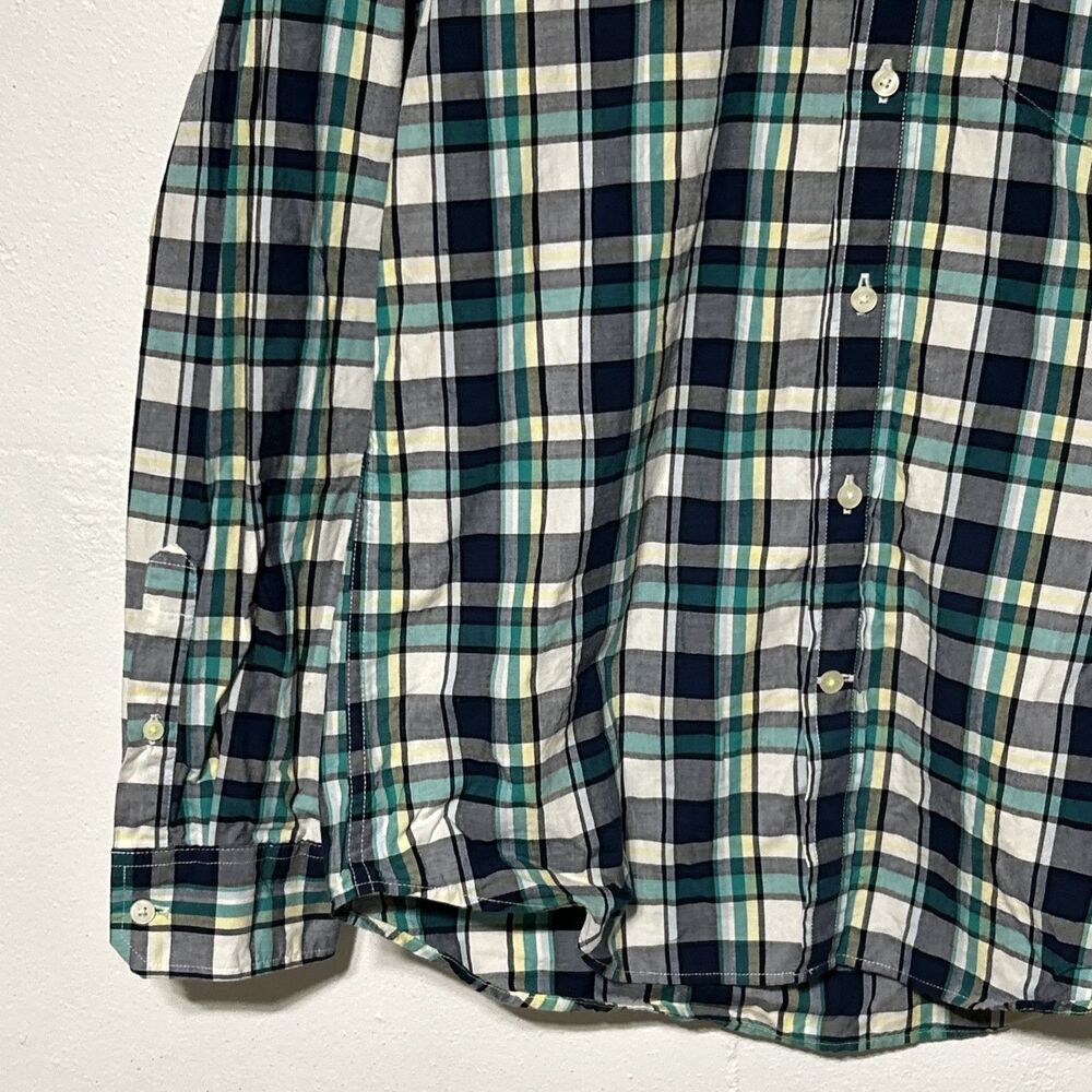 American Eagle Athletic Fit Sz. M Mens Casual Button-Down Shirt Blue/Green - Picture 4 of 14